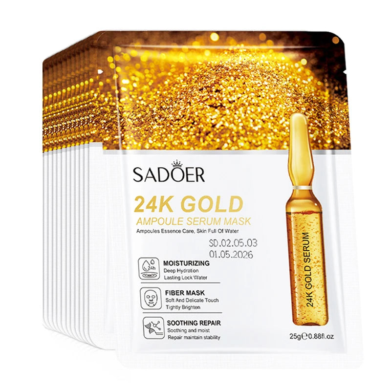 SADOER 24K Gold/Vitamin C/Hyaluronic Face Mask