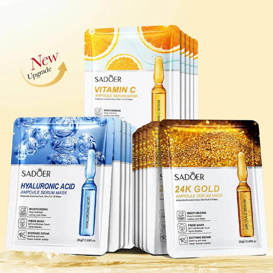 SADOER 24K Gold/Vitamin C/Hyaluronic Face Mask