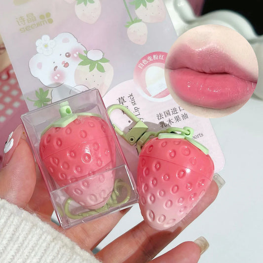 1pc Strawberry Lip Balm - Keychain